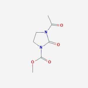 molecular formula C7H10N2O4 B14590599 Methyl 3-acetyl-2-oxoimidazolidine-1-carboxylate CAS No. 61076-71-9