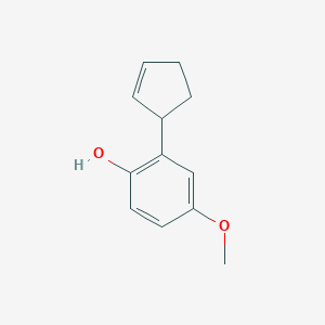 molecular formula C12H14O2 B14590621 2-(Cyclopent-2-en-1-yl)-4-methoxyphenol CAS No. 61076-48-0