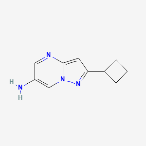 molecular formula C10H12N4 B1459072 2-Cyclobutylpyrazolo[1,5-a]pyrimidin-6-amine CAS No. 1493586-69-8