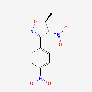 molecular formula C10H9N3O5 B14590831 Isoxazole, 4,5-dihydro-5-methyl-4-nitro-3-(4-nitrophenyl)-, trans- CAS No. 61428-17-9