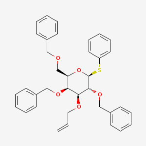 molecular formula C36H38O5S B1459093 Phenyl 2,4,6-tri-O-benzyl-3-O-prop-2-en-1-yl-1-thio-alpha-L-allopyranoside CAS No. 1017587-57-3