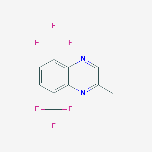 molecular formula C11H6F6N2 B1459101 2-Methyl-5,8-bis(trifluoromethyl)quinoxaline CAS No. 1351516-09-0