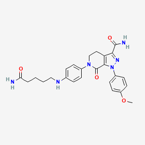 molecular formula C25H28N6O4 B1459104 6-(4-((5-amino-5-oxopentyl)amino)phenyl)-1-(4-methoxyphenyl)-7-oxo-4,5,6,7-tetrahydro-1H-pyrazolo[3,4-c]pyridine-3-carboxamide CAS No. 2187409-01-2
