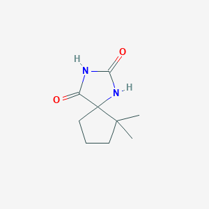 molecular formula C9H14N2O2 B1459105 6,6-Dimethyl-1,3-diazaspiro[4.4]nonane-2,4-dione CAS No. 90565-74-5