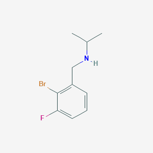 molecular formula C10H13BrFN B1459110 [(2-Bromo-3-fluorophenyl)methyl](propan-2-yl)amine CAS No. 1499287-01-2