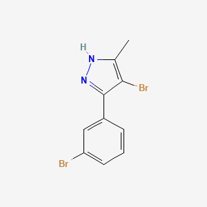 molecular formula C10H8Br2N2 B1459114 4-溴-3-(3-溴苯基)-5-甲基-1H-吡唑 CAS No. 1240309-82-3