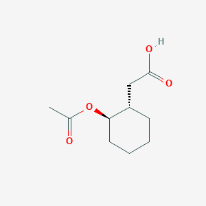 molecular formula C10H16O4 B14591201 Cyclohexaneacetic acid, 2-(acetyloxy)-, trans- CAS No. 61402-61-7