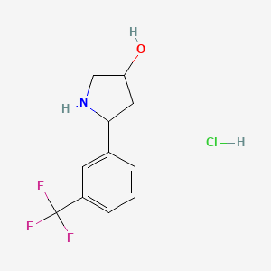 molecular formula C11H13ClF3NO B1459164 5-[3-(Trifluoromethyl)phenyl]pyrrolidin-3-ol hydrochloride CAS No. 1423025-16-4