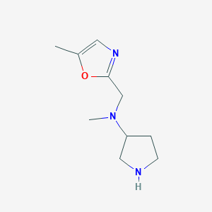 molecular formula C10H17N3O B1459171 N-methyl-N-[(5-methyl-1,3-oxazol-2-yl)methyl]pyrrolidin-3-amine CAS No. 1394781-86-2