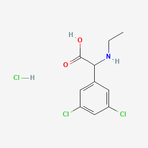 molecular formula C10H12Cl3NO2 B1459176 2-(3,5-Dichlorophenyl)-2-(ethylamino)acetic acid hydrochloride CAS No. 1423026-72-5