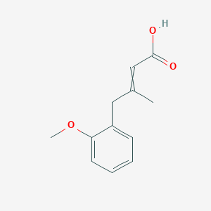 molecular formula C12H14O3 B1459191 4-(2-methoxyphenyl)-3-methylbut-2-enoic acid CAS No. 1216328-65-2
