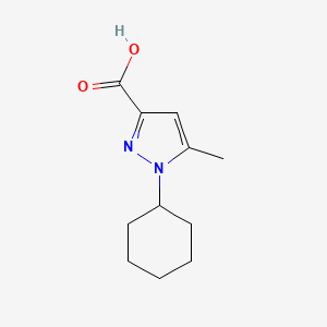 molecular formula C11H16N2O2 B1459193 1-cyclohexyl-5-methyl-1H-pyrazole-3-carboxylic acid CAS No. 1432682-14-8