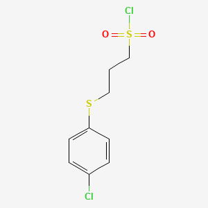 molecular formula C9H10Cl2O2S2 B1459199 3-[(4-Chlorophenyl)sulfanyl]propane-1-sulfonyl chloride CAS No. 1375067-43-8