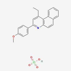molecular formula C22H20ClNO5 B14591994 Benzo[f]quinoline, 1-ethyl-3-(4-methoxyphenyl)-, perchlorate CAS No. 61430-52-2