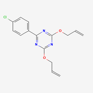 molecular formula C15H14ClN3O2 B14592028 2-(4-Chlorophenyl)-4,6-bis[(prop-2-en-1-yl)oxy]-1,3,5-triazine CAS No. 61378-50-5