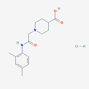 molecular formula C16H23ClN2O3 B1459207 1-{2-[(2,4-Dimethylphenyl)amino]-2-oxoethyl}piperidine-4-carboxylic acid hydrochloride CAS No. 1351630-57-3