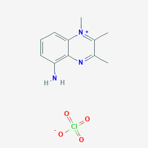 molecular formula C11H14ClN3O4 B14592106 Quinoxalinium, 5-amino-1,2,3-trimethyl-, perchlorate CAS No. 61149-75-5