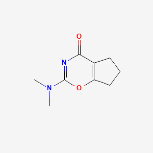 molecular formula C9H12N2O2 B14592166 Cyclopent[e]-1,3-oxazin-4(5H)-one, 2-(dimethylamino)-6,7-dihydro- CAS No. 61387-29-9