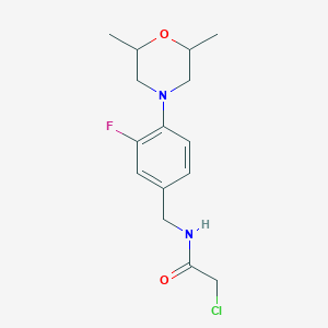 2-chloro-N-{[4-(2,6-dimethylmorpholin-4-yl)-3-fluorophenyl]methyl}acetamide