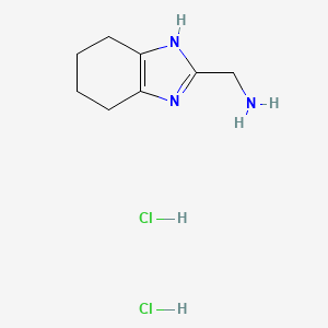 molecular formula C8H15Cl2N3 B1459231 (4,5,6,7-tetrahydro-1H-benzimidazol-2-ylmethyl)amine dihydrochloride CAS No. 1448125-97-0