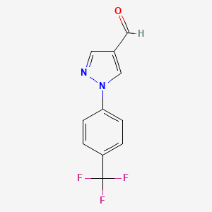 molecular formula C11H7F3N2O B1459234 1-[4-(Trifluoromethyl)phenyl]pyrazole-4-carbaldehyde CAS No. 1426830-32-1