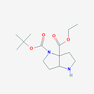 molecular formula C14H24N2O4 B1459235 1-tert-Butyl 6a-ethyl hexahydropyrrolo[3,2-b]pyrrole-1,6a(2H)-dicarboxylate CAS No. 1250994-55-8