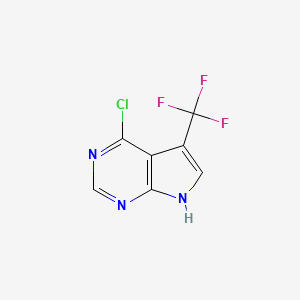 molecular formula C7H3ClF3N3 B1459236 4-Chloro-5-(trifluoromethyl)-7H-pyrrolo[2,3-D]pyrimidine CAS No. 1211520-73-8