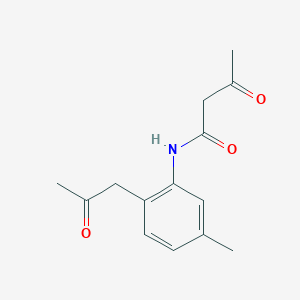 molecular formula C14H17NO3 B14592361 Butanamide, N-[5-methyl-2-(2-oxopropyl)phenyl]-3-oxo- CAS No. 61564-01-0