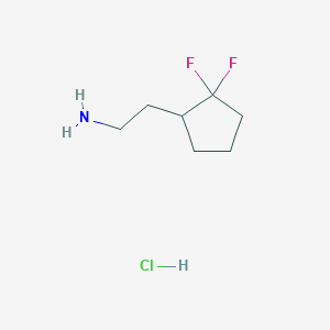 molecular formula C7H14ClF2N B1459241 2-(2,2-Difluorocyclopentyl)ethan-1-amine hydrochloride CAS No. 1780586-65-3