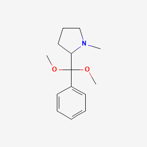 molecular formula C14H21NO2 B14592629 Pyrrolidine, 2-(dimethoxyphenylmethyl)-1-methyl- CAS No. 61170-36-3