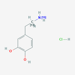 molecular formula C8H12ClNO2 B1459268 2-(3,4-Dihydroxyphenyl)ethyl-1-13C-amine-15N hcl CAS No. 369656-74-6