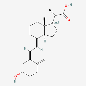 molecular formula C22H32O3 B1459273 2-{4-[2-(5-Hydroxy-2-methylene-cyclohexylidene)-ethylidene]-7a-methyl-octahydro-inden-1-yl}-propionic acid CAS No. 99518-38-4