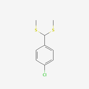 molecular formula C9H11ClS2 B14592800 Benzene, 1-[bis(methylthio)methyl]-4-chloro- CAS No. 61094-67-5