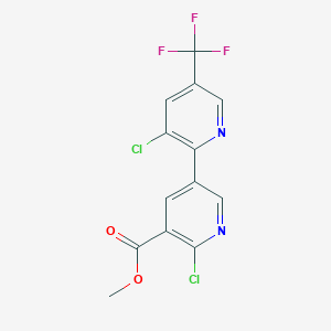 molecular formula C13H7Cl2F3N2O2 B1459284 Methyl 3,6'-dichloro-5-(trifluoromethyl)-[2,3'-bipyridine]-5'-carboxylate CAS No. 1823183-10-3