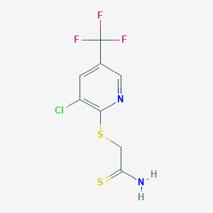 B1459286 2-((3-Chloro-5-(trifluoromethyl)pyridin-2-yl)thio)ethanethioamide CAS No. 1823182-94-0