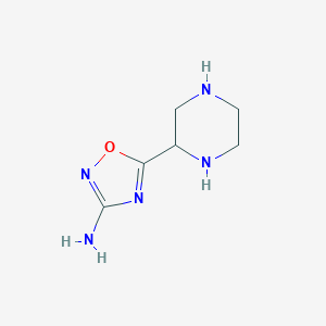 molecular formula C6H11N5O B145929 5-(Piperazin-2-yl)-1,2,4-oxadiazol-3-amine CAS No. 129594-95-2