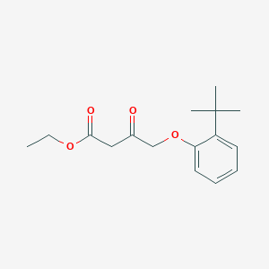 molecular formula C16H22O4 B14592928 Butanoic acid, 4-[2-(1,1-dimethylethyl)phenoxy]-3-oxo-, ethyl ester CAS No. 61190-90-7