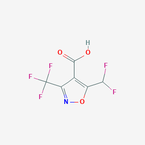 molecular formula C6H2F5NO3 B1459309 5-(Difluoromethyl)-3-(trifluoromethyl)-1,2-oxazole-4-carboxylic acid CAS No. 1394690-50-6