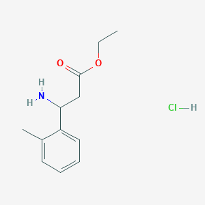 molecular formula C12H18ClNO2 B1459315 Ethyl 3-amino-3-(2-methylphenyl)propanoate hydrochloride CAS No. 21464-57-3