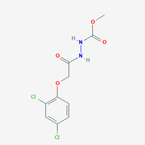molecular formula C10H10Cl2N2O4 B14593275 Methyl 2-[(2,4-dichlorophenoxy)acetyl]hydrazinecarboxylate CAS No. 61511-76-0