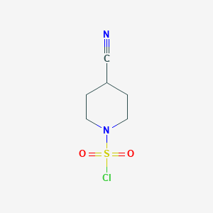 molecular formula C6H9ClN2O2S B1459328 4-Cyanopiperidine-1-sulfonyl chloride CAS No. 1392803-35-8