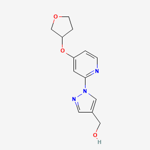 molecular formula C13H15N3O3 B1459337 (1-(4-((Tetrahydrofuran-3-yl)oxy)pyridin-2-yl)-1H-pyrazol-4-yl)methanol CAS No. 1429309-39-6