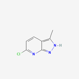 molecular formula C7H6ClN3 B1459340 6-Chloro-3-methyl-1H-pyrazolo[3,4-B]pyridine CAS No. 1256826-72-8