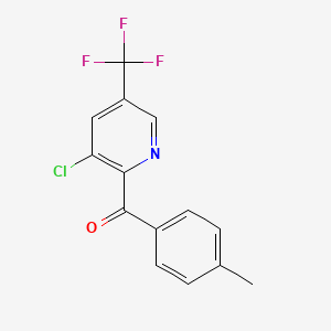 molecular formula C14H9ClF3NO B1459350 (3-Chloro-5-(trifluoromethyl)pyridin-2-yl)(p-tolyl)methanone CAS No. 1823182-76-8