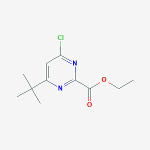 molecular formula C11H15ClN2O2 B1459369 Ethyl 4-tert-butyl-6-chloropyrimidine-2-carboxylate CAS No. 1803604-40-1