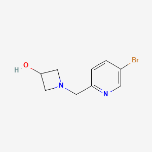 molecular formula C9H11BrN2O B1459374 1-[(5-Bromopyridin-2-yl)methyl]azetidin-3-ol CAS No. 1565514-10-4
