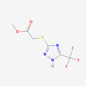 molecular formula C6H6F3N3O2S B1459383 methyl 2-((3-(trifluoromethyl)-1H-1,2,4-triazol-5-yl)thio)acetate CAS No. 461431-84-5