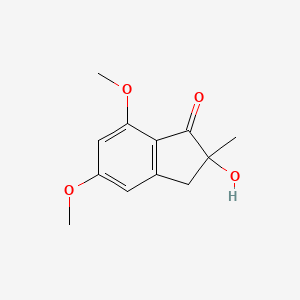 molecular formula C12H14O4 B14593877 1H-Inden-1-one, 2,3-dihydro-2-hydroxy-5,7-dimethoxy-2-methyl- CAS No. 61227-53-0