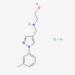 molecular formula C13H18ClN3O B1459388 2-(([1-(3-Methylphenyl)-1h-pyrazol-4-yl]methyl)amino)ethanol hydrochloride CAS No. 1988082-99-0