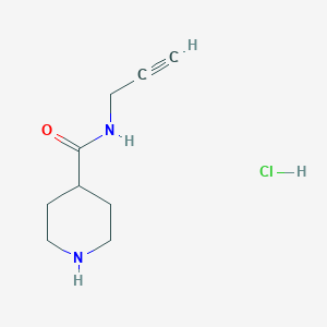 molecular formula C9H15ClN2O B1459389 N-(prop-2-yn-1-yl)piperidine-4-carboxamide hydrochloride CAS No. 1803586-44-8